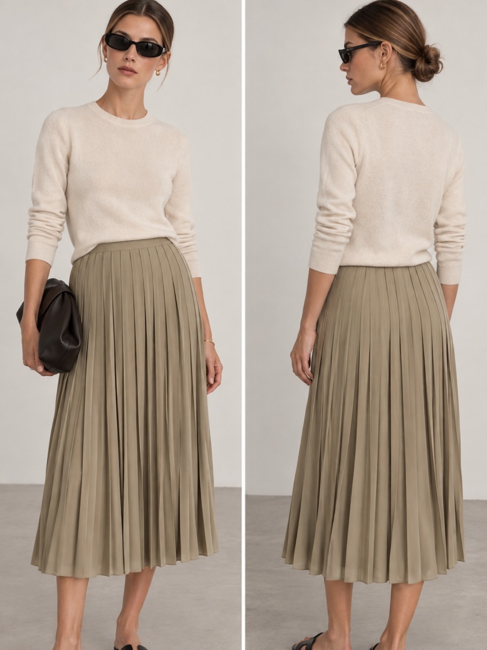 Massimo Dutti NWT pleated midi skirt Medium 5209/923